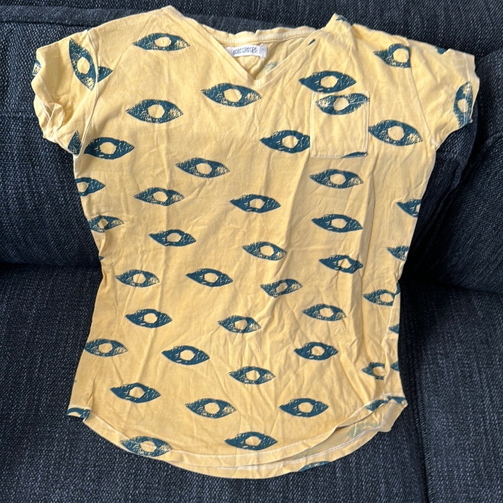 Girls Bobo choses yellow evil eye over sized t shirt dress cover up